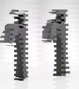 Single Handle Monoblock Bathroom Sink Faucet in Matte Black